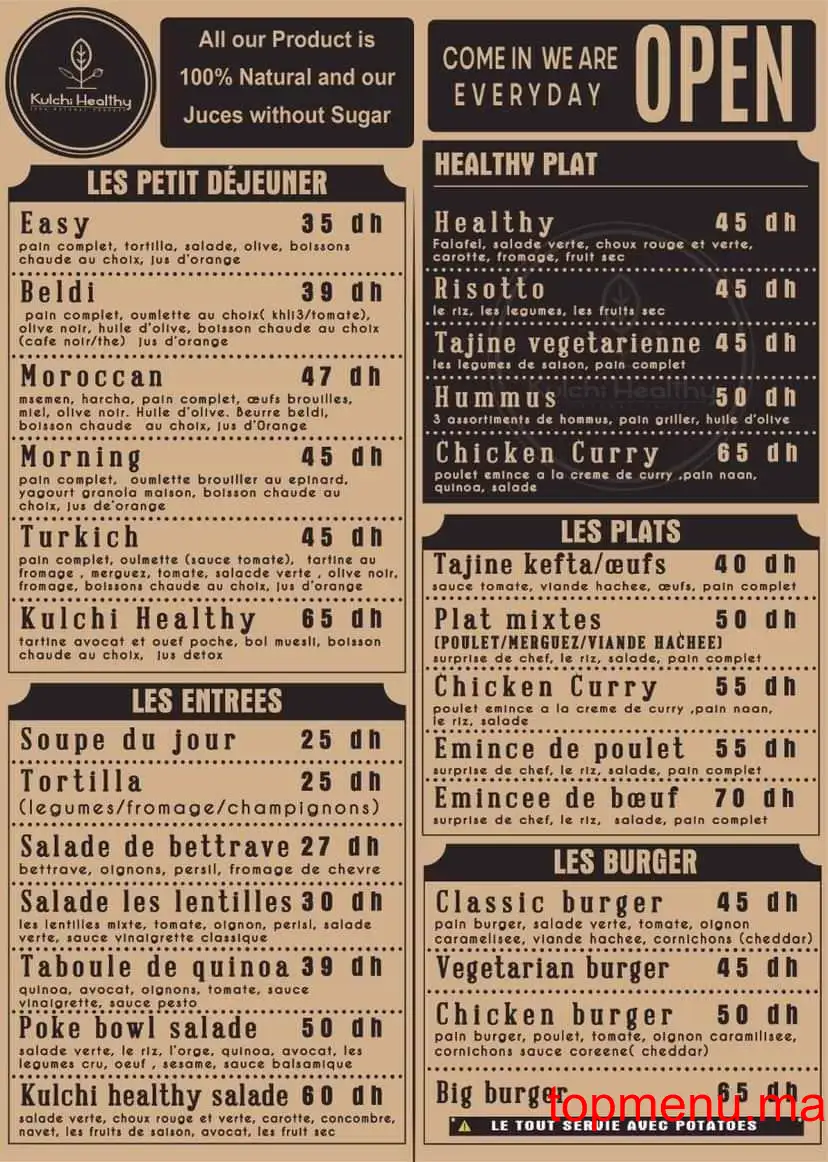 Kulchi healthy menu page 1