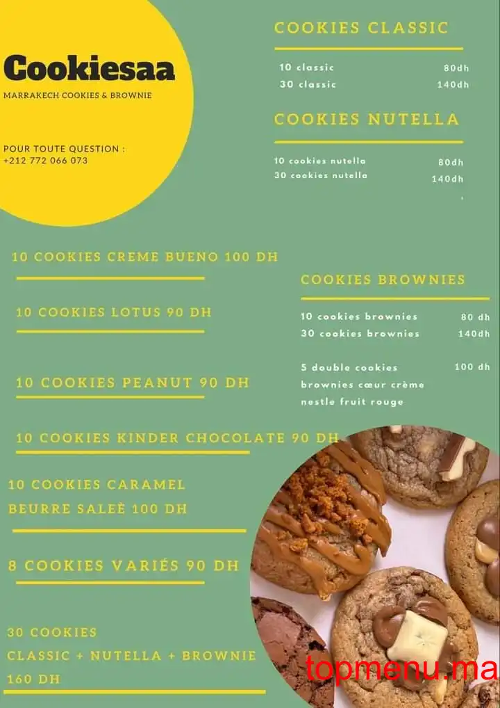 Cookiesa menu page 1