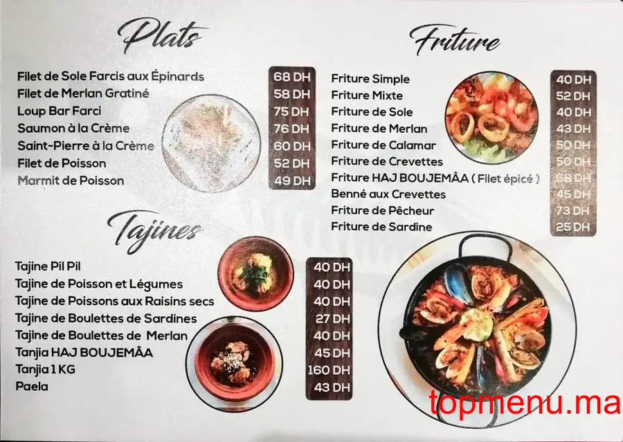 Boujemaa Poisson menu page 7