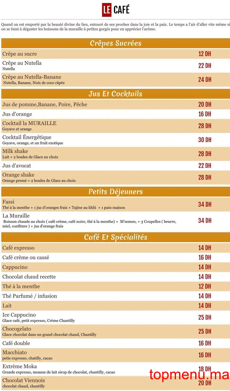 Muraille de l’Ourika menu page 3