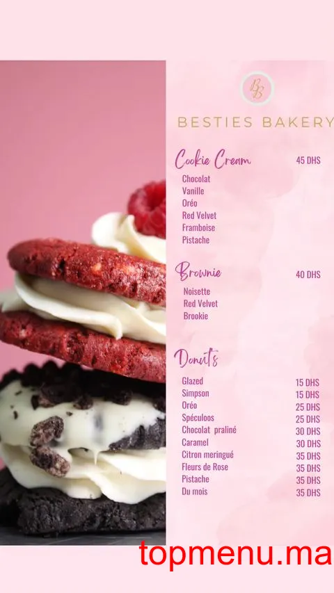 Besties Bakery menu page 3