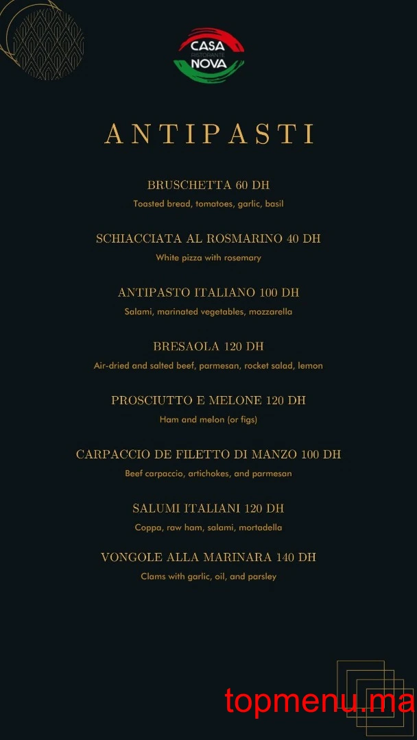 Casa Nova menu page 5