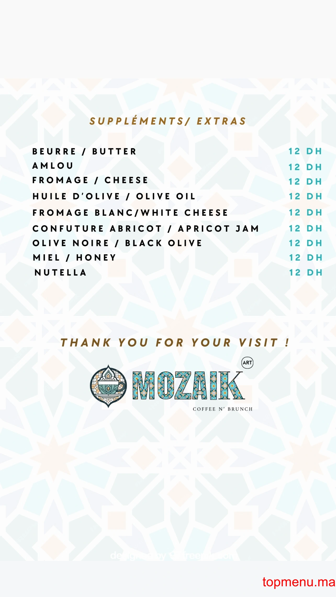 Mozaikart Coffee N’Brunch menu page 8