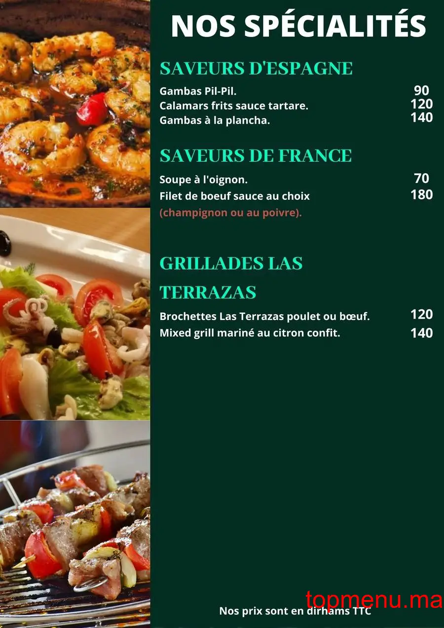 Las Terrazas de Andalucia menu page 9