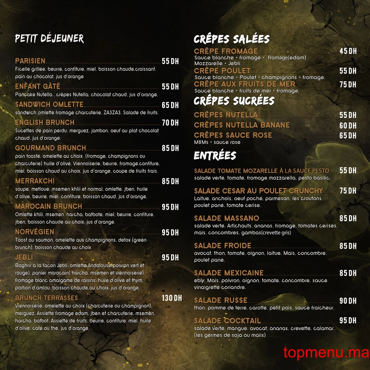 Brunch terrasses menu page 5