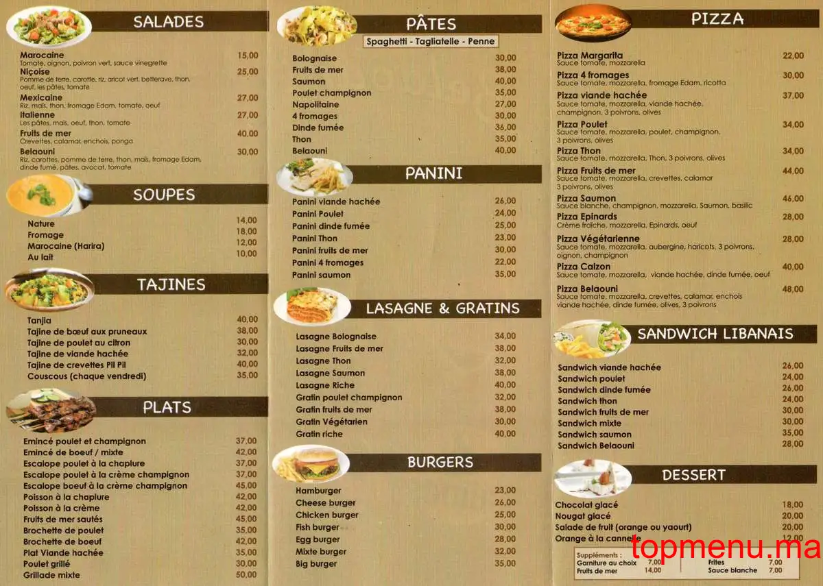 Café Belaouni menu page 2