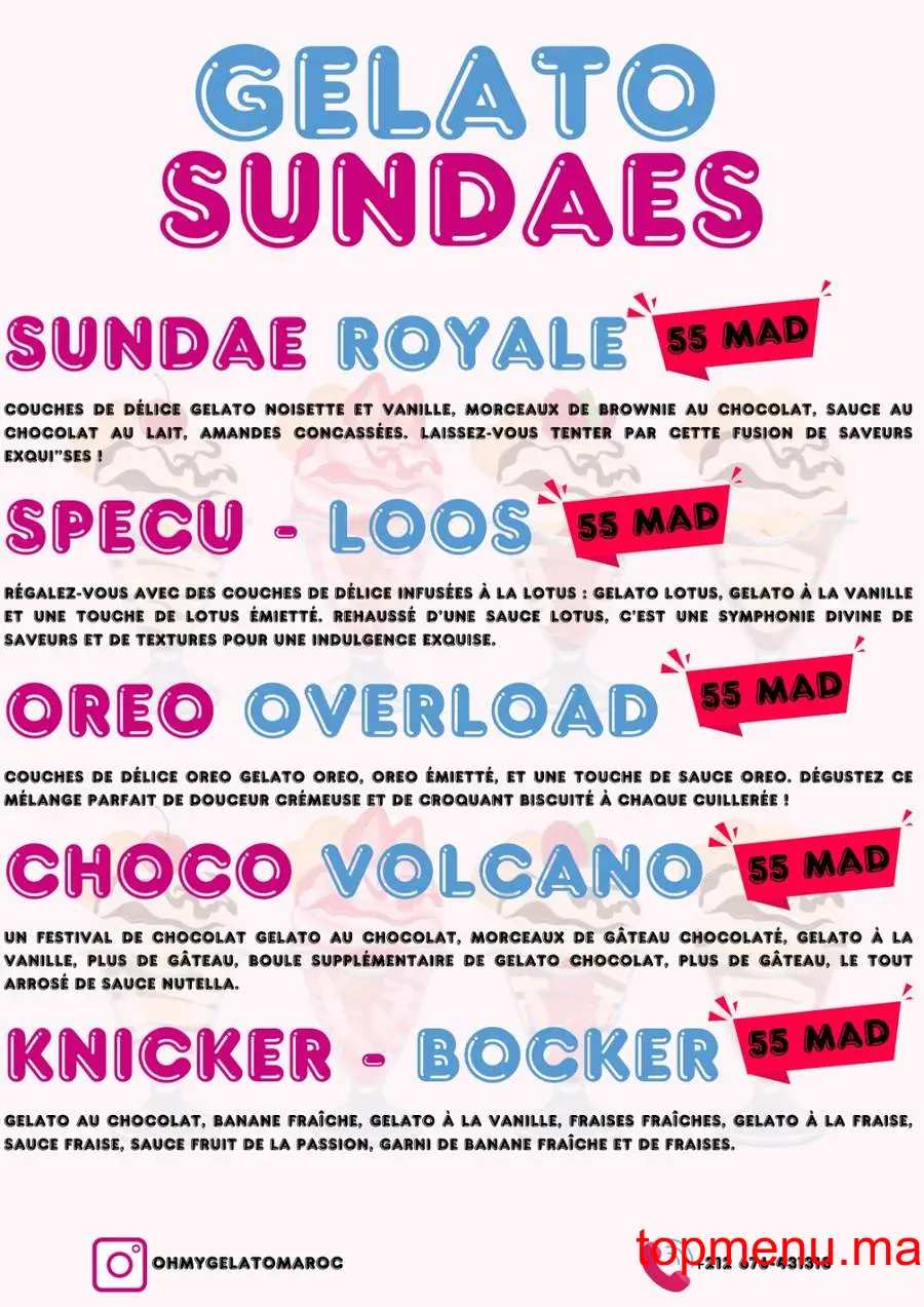 Oh My Gelato menu page 5