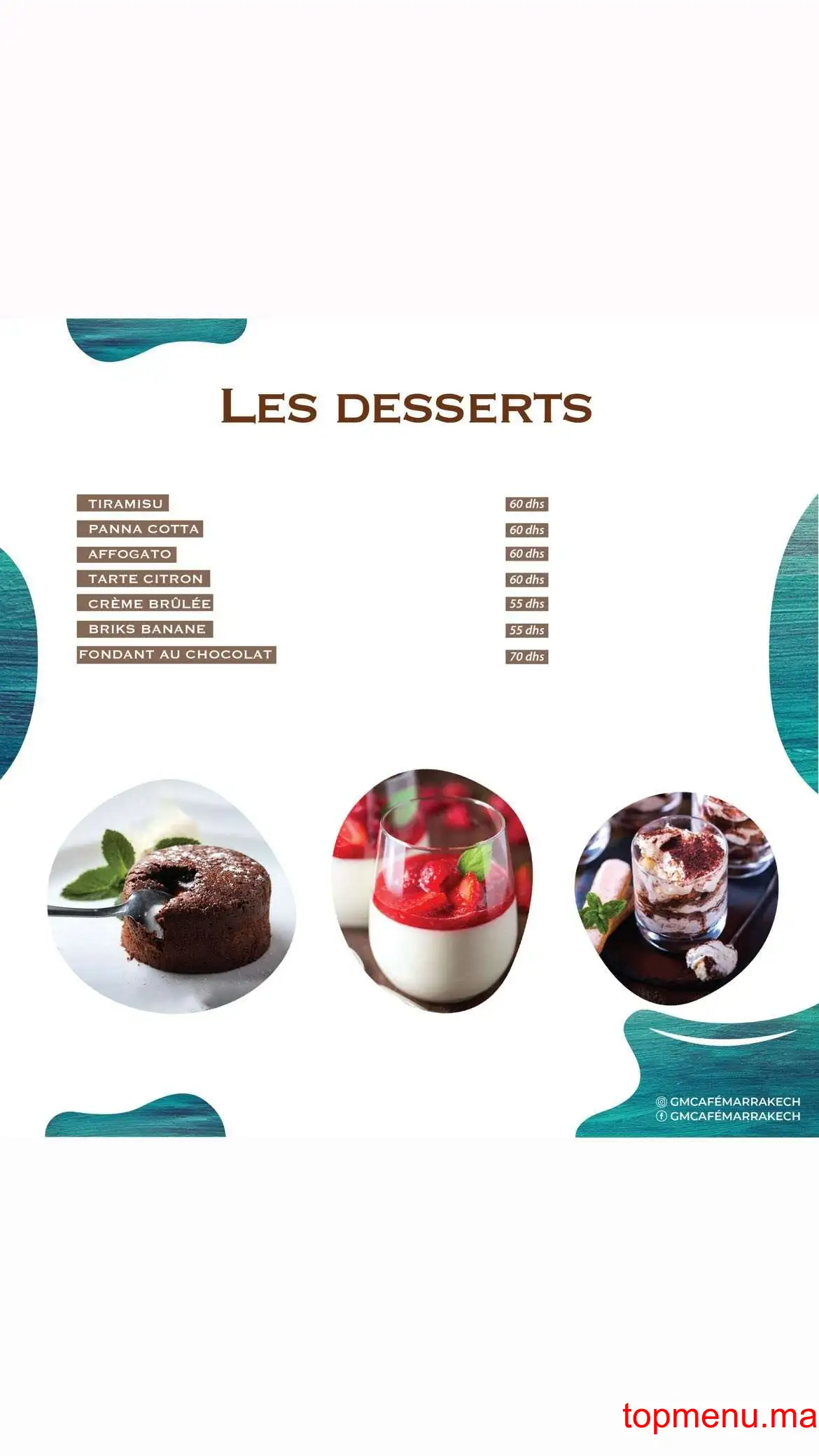 GM Café Gourmet menu page 7