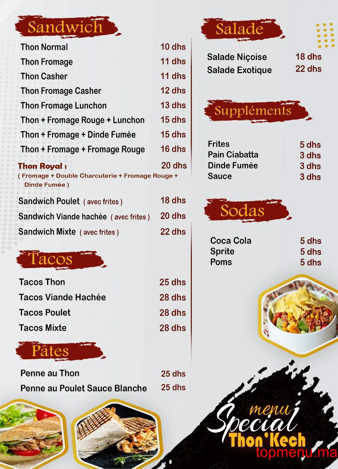 Special Thon’kech menu page 1