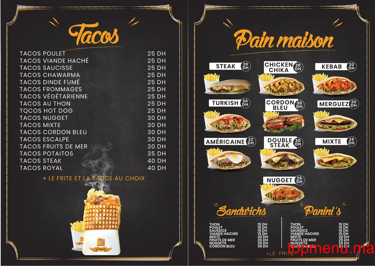 Le Tacos menu page 2