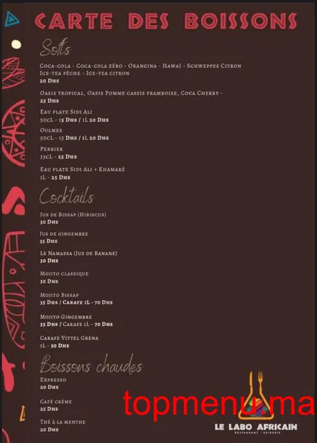 Le Labo Africain menu page 5