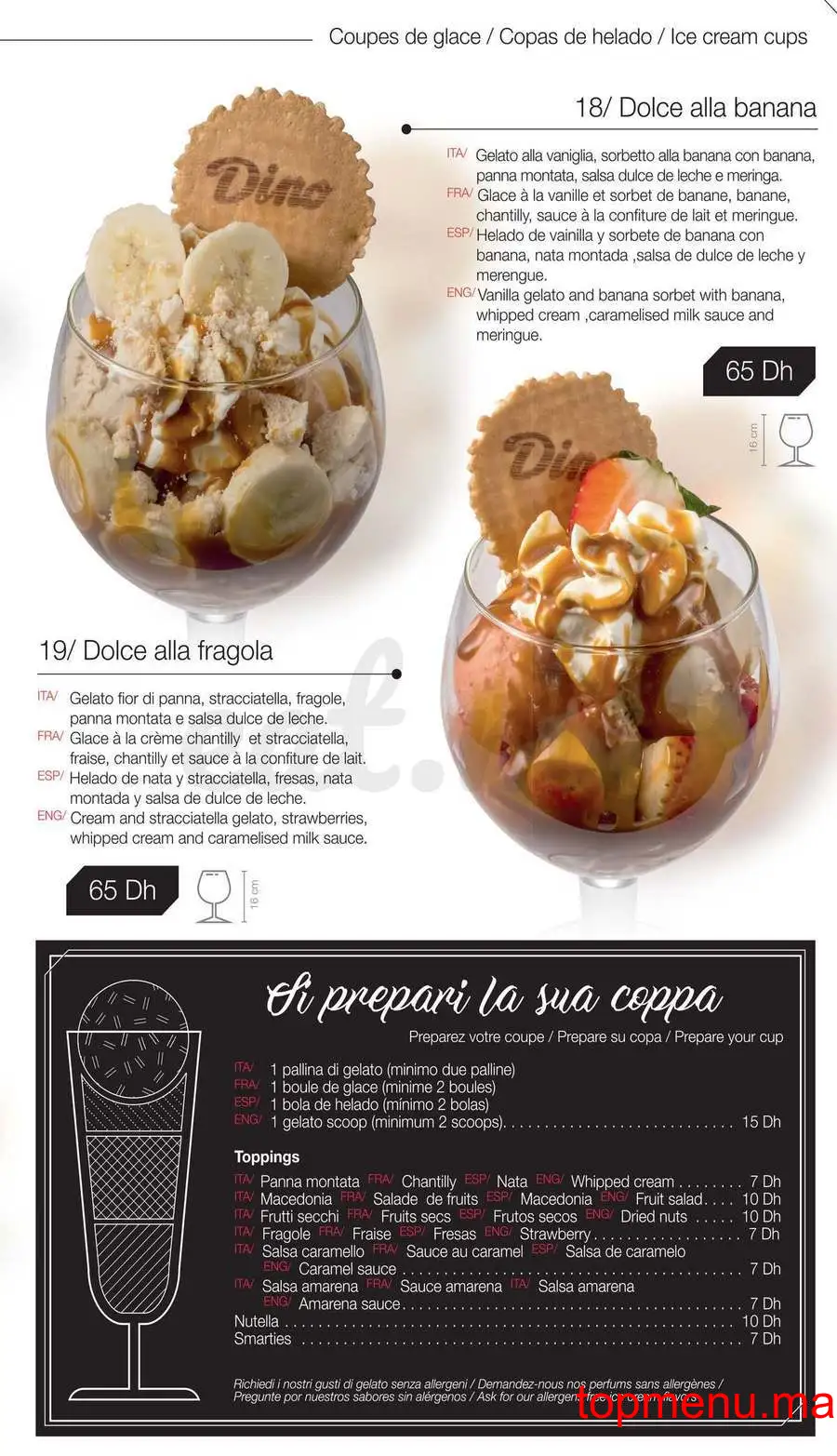 Dino Gelati menu page 13