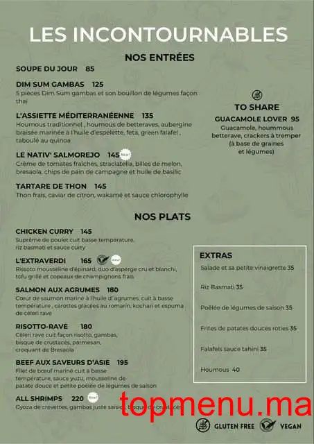 Nativ’ Kitchen menu page 2