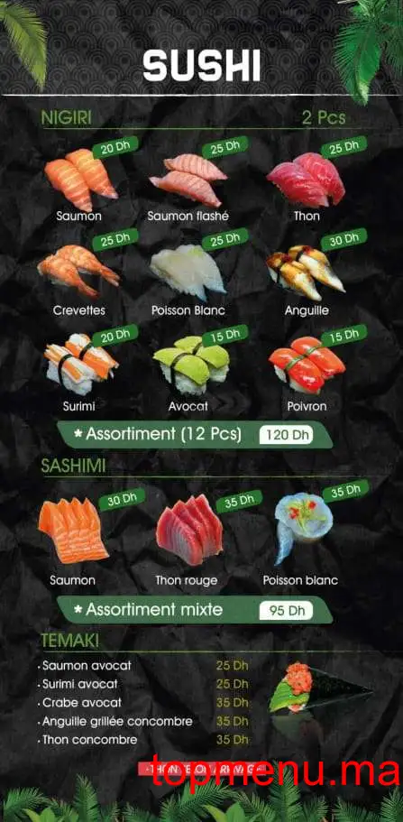 Zatchi sushi menu page 4