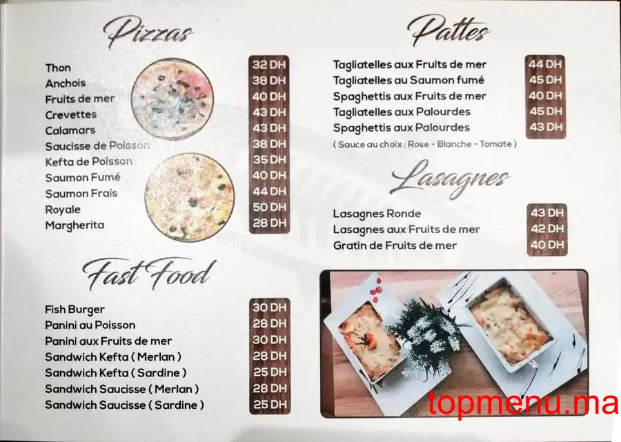 Boujemaa Poisson menu page 2