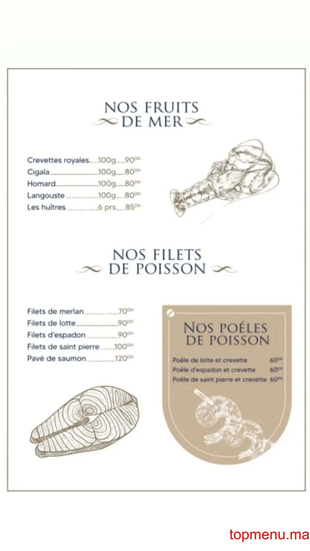 La maison du poisson menu page 7