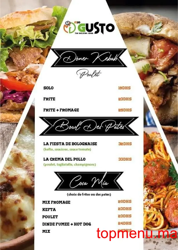 Mio Gusto menu page 1