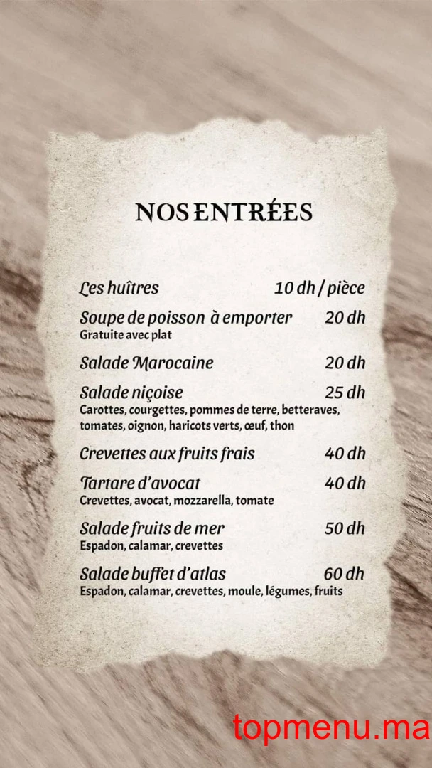 Buffet d’Atlas menu page 2