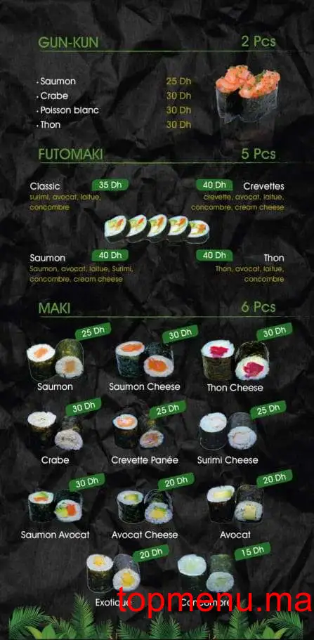 Zatchi sushi menu page 5