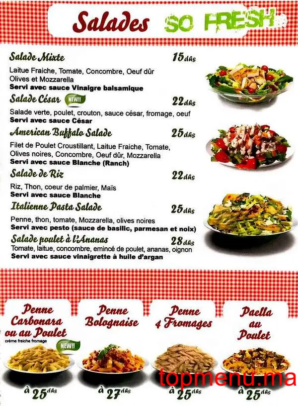 City Grill menu page 2