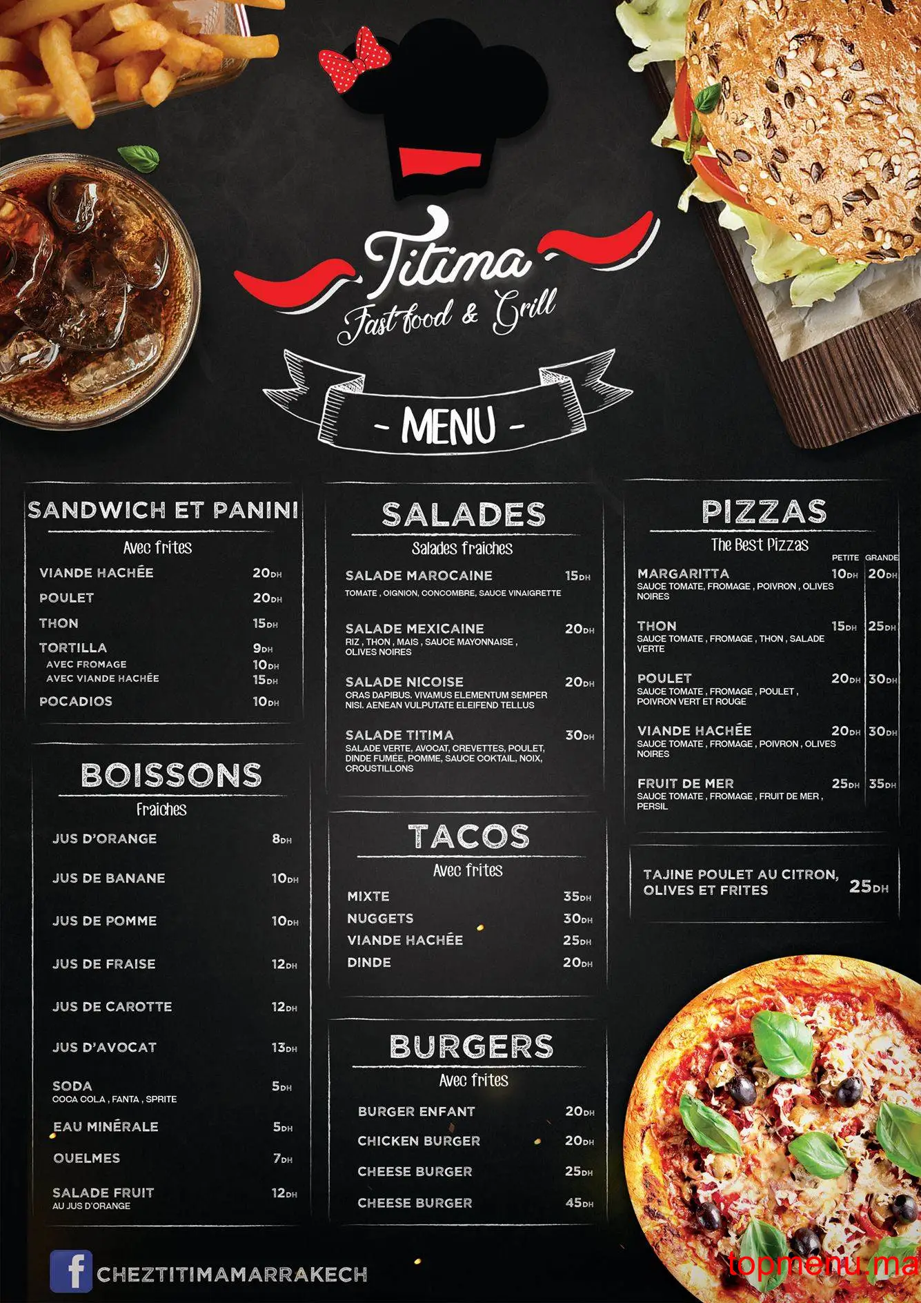 Titima Food menu page 1