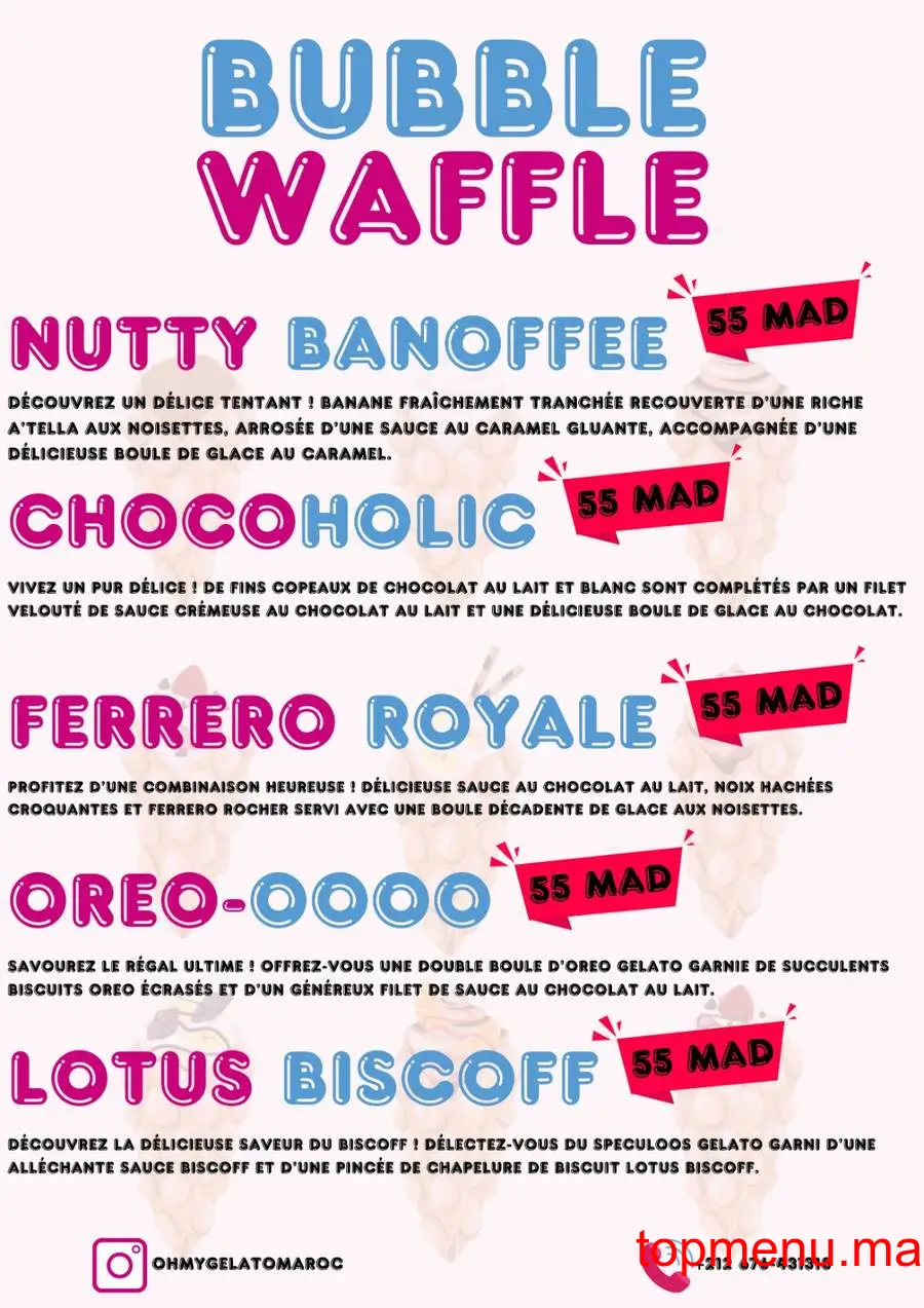 Oh My Gelato menu page 3