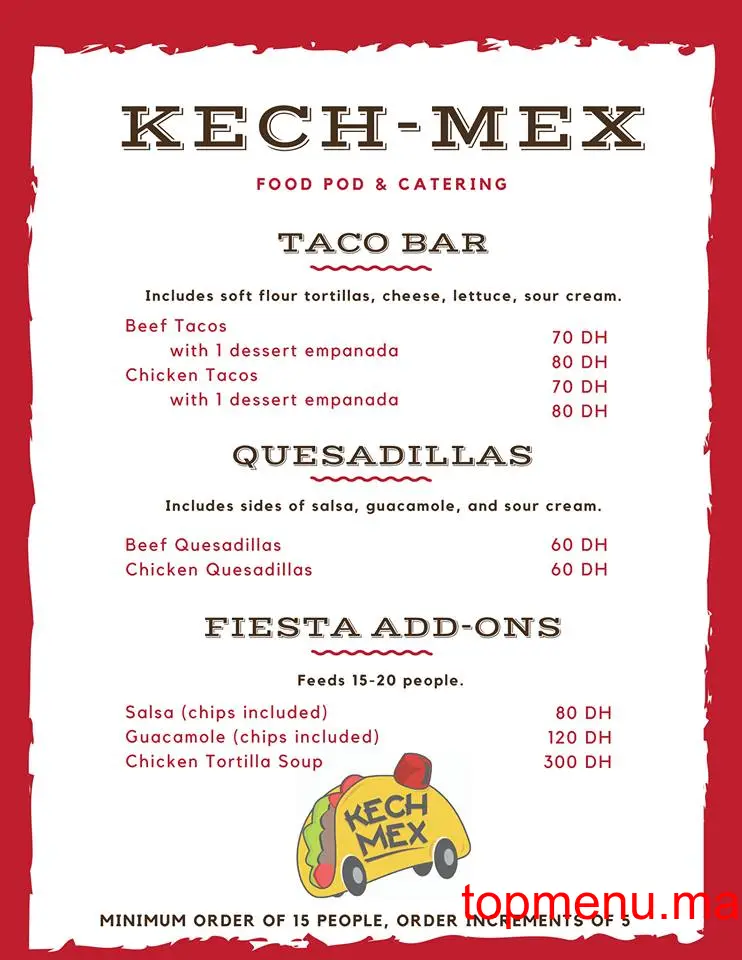 KechMex menu page 1