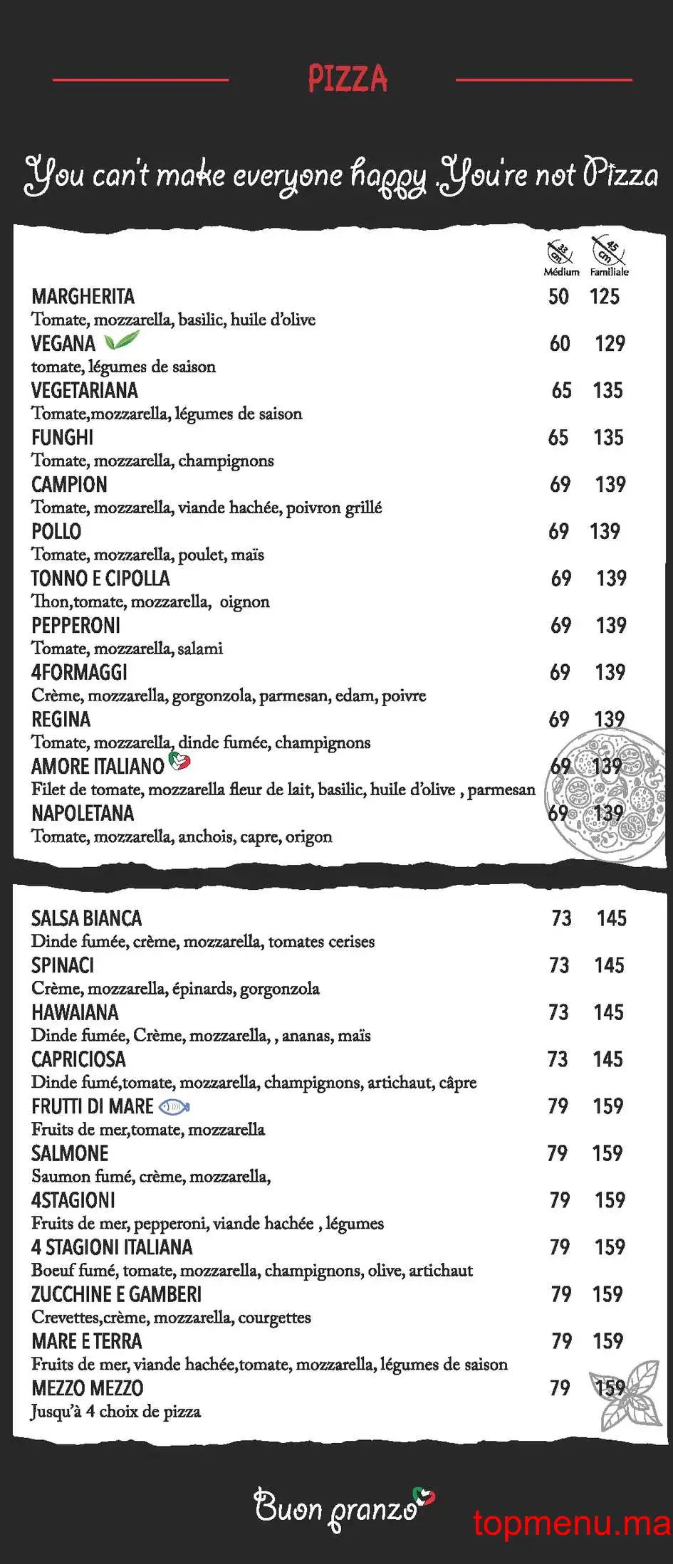 Amore Italiano Al Mazar menu page 3