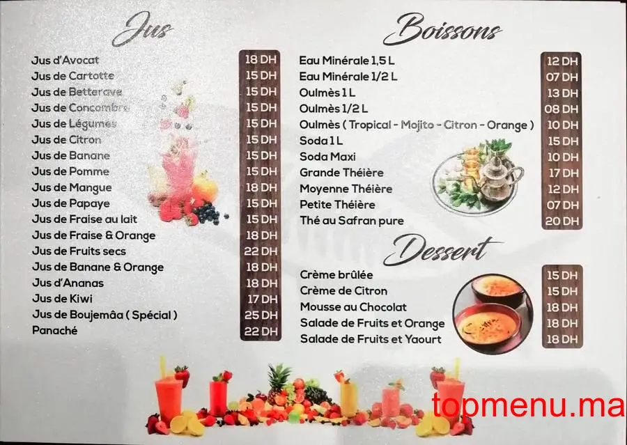 Boujemaa Poisson menu page 4