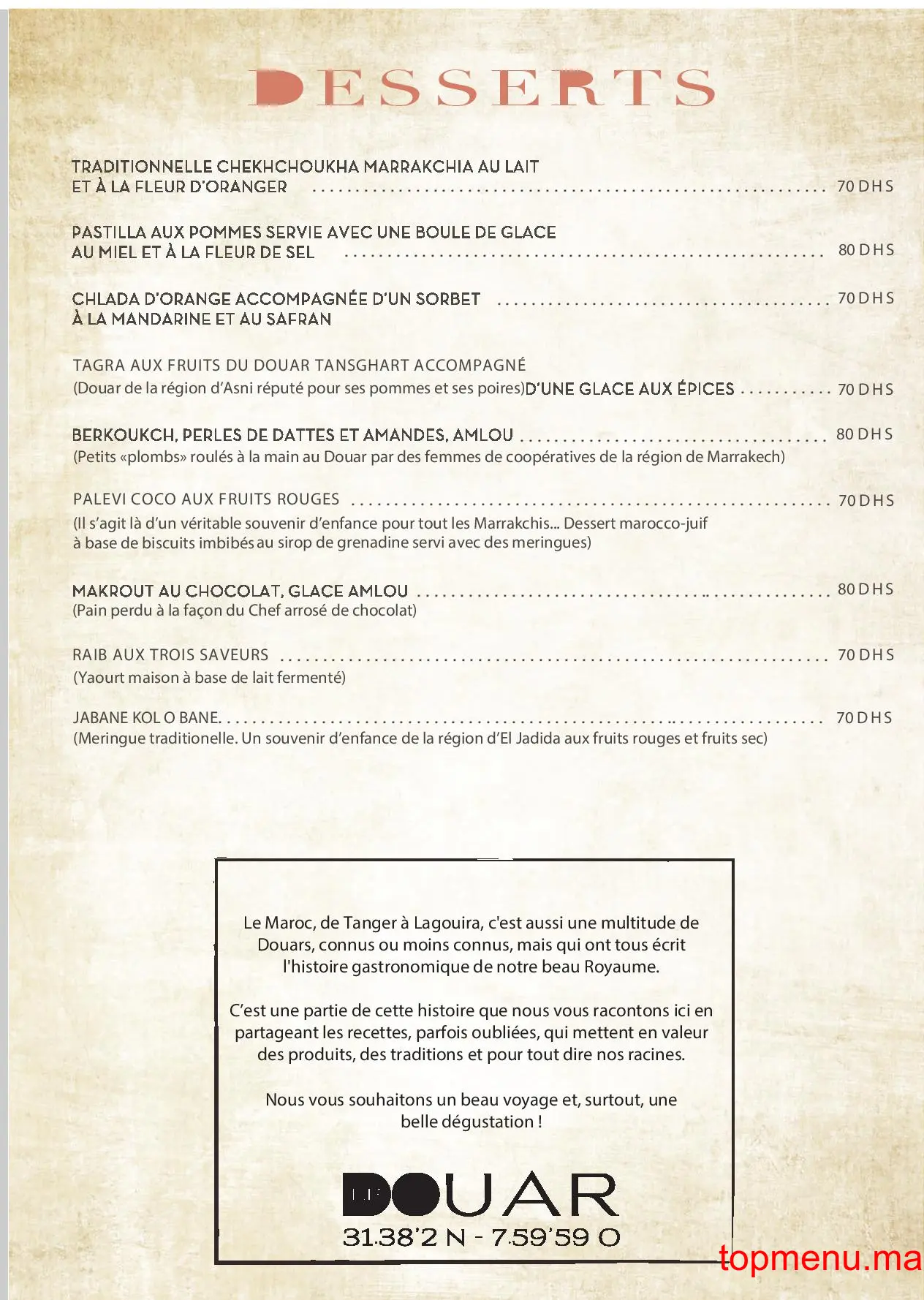 Le Douar menu page 4