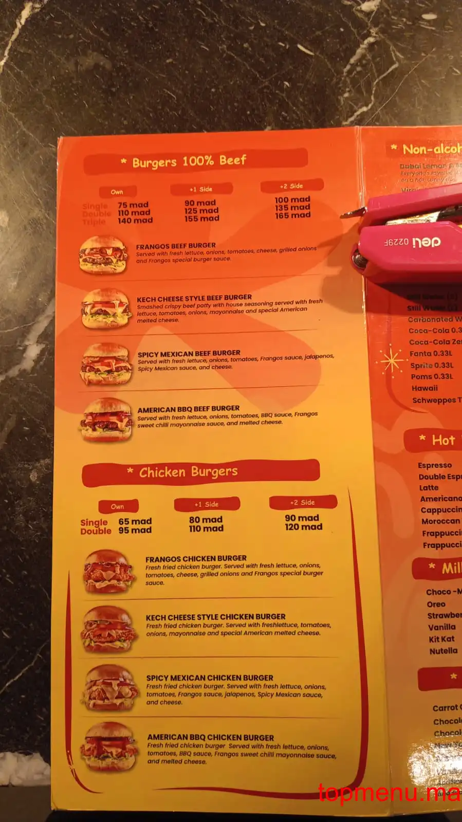 Frangos menu page 3