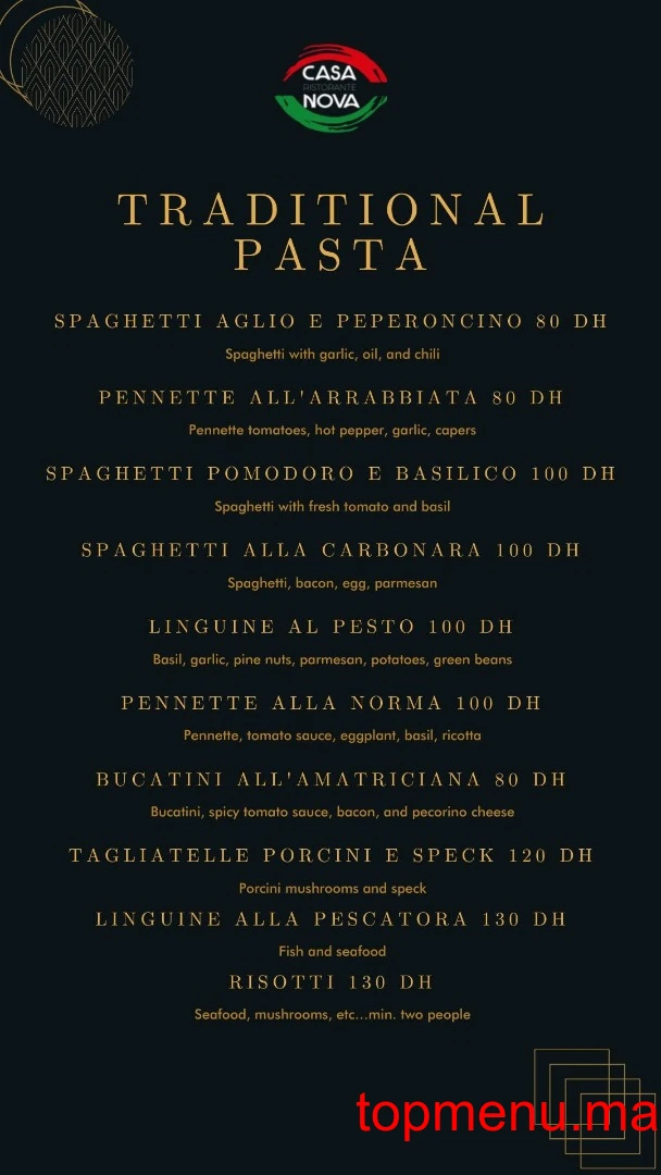 Casa Nova menu page 7