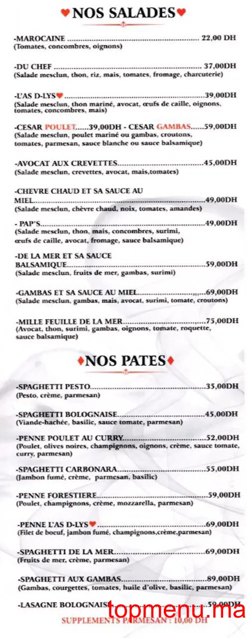 L’AS D-LYS menu page 2