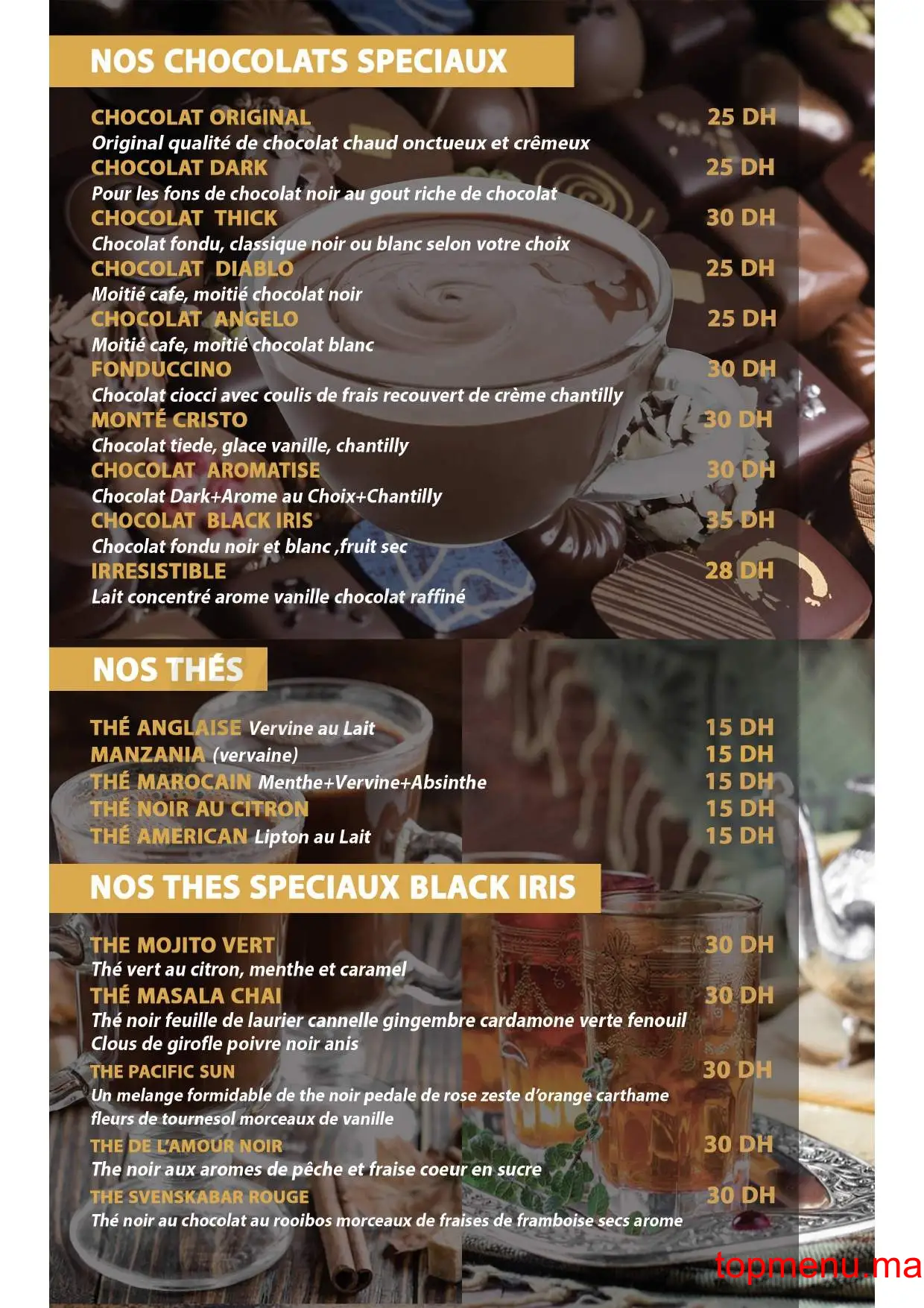 Black Iris menu page 5