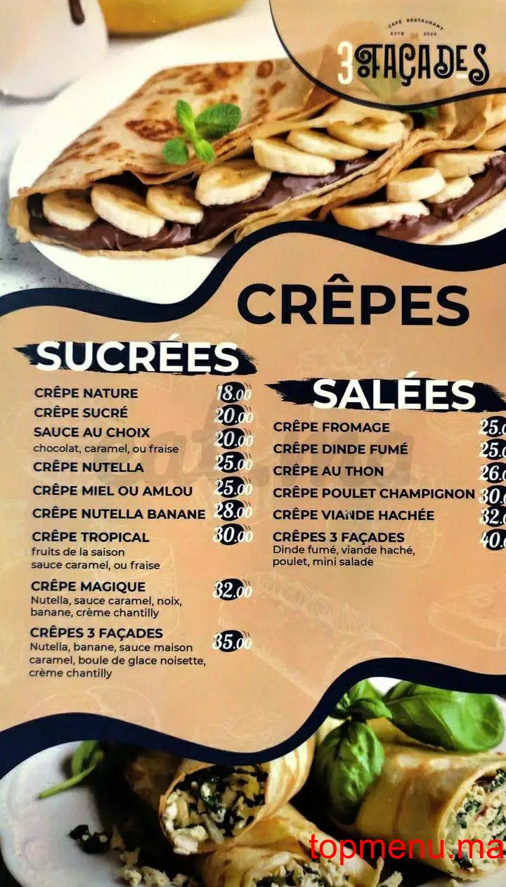 3 Façades menu page 7