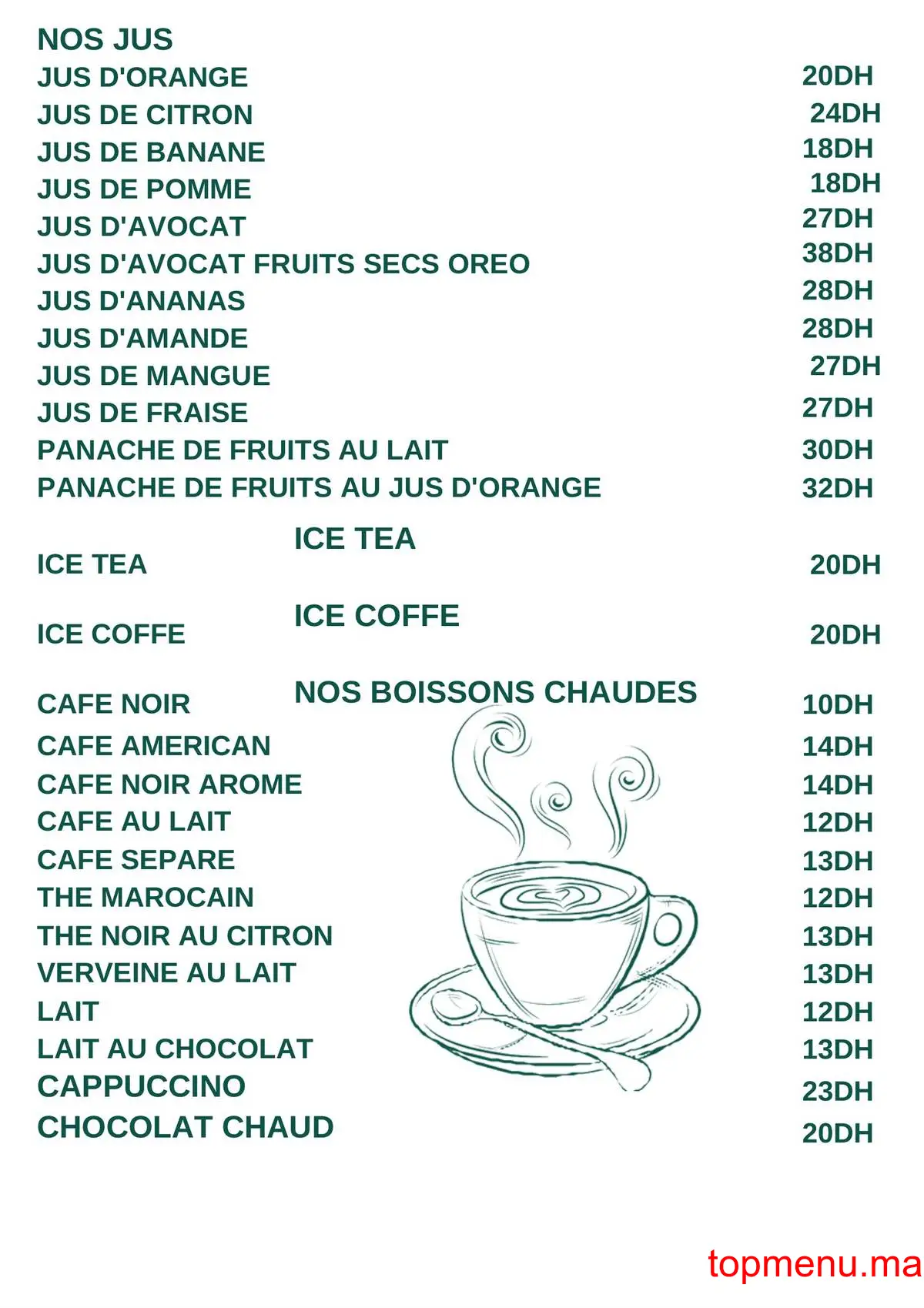 Café Restaurant BROADWAY menu page 2