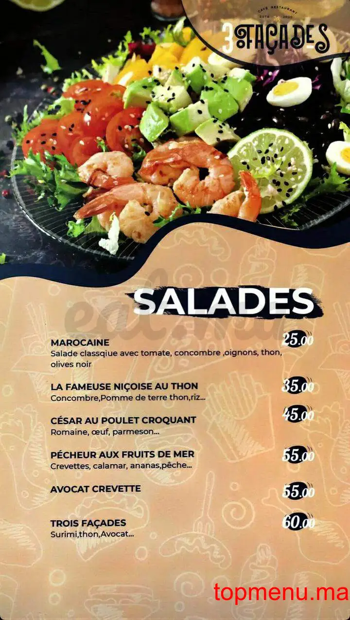 3 Façades menu page 4