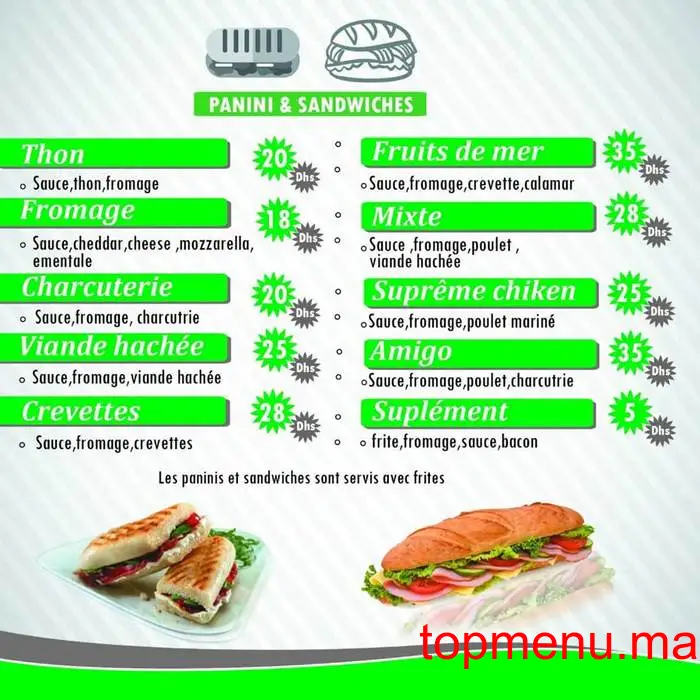 Amigo Burger menu page 2