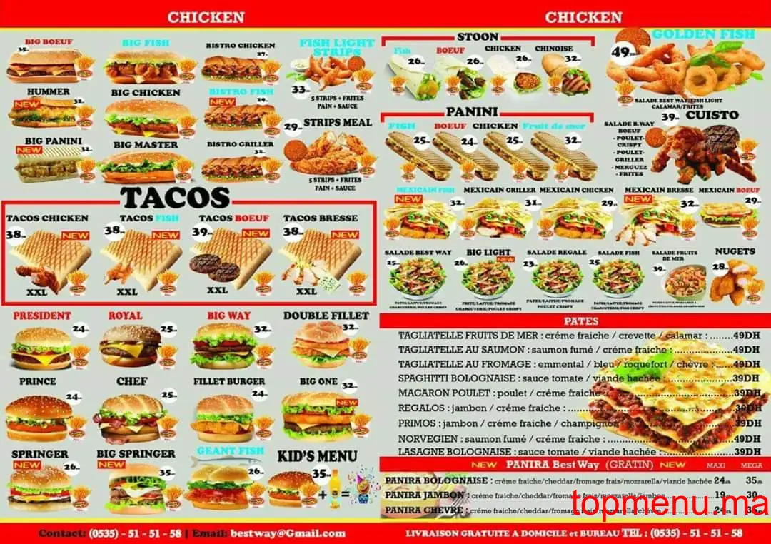 BestWay menu page 2