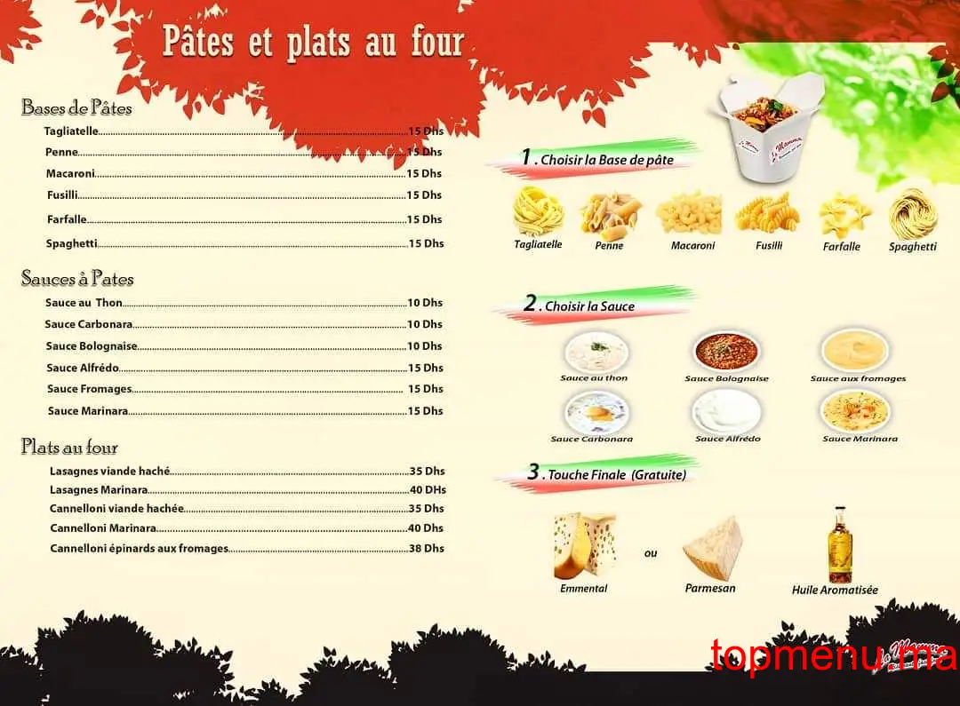 La Mamma menu page 1