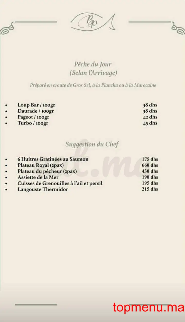 Bistrot du parc menu page 4