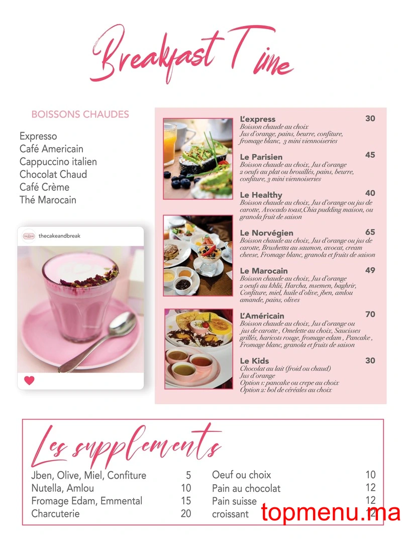 Cake & Break menu page 3