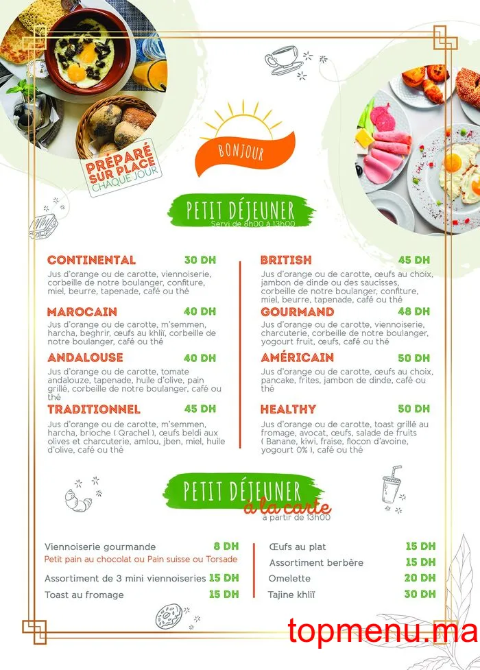 Café Les Terrasses menu page 1