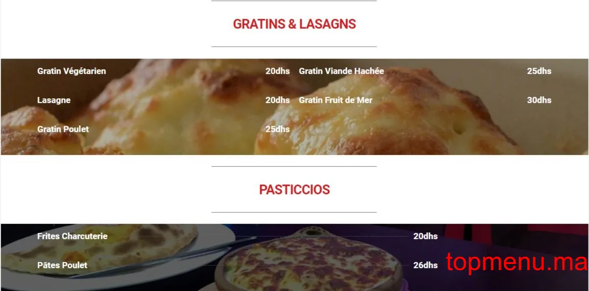 Gusto Food menu page 8