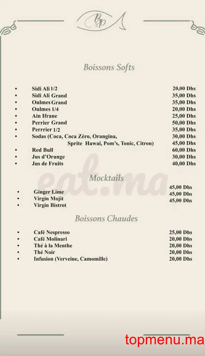 Bistrot du parc menu page 10