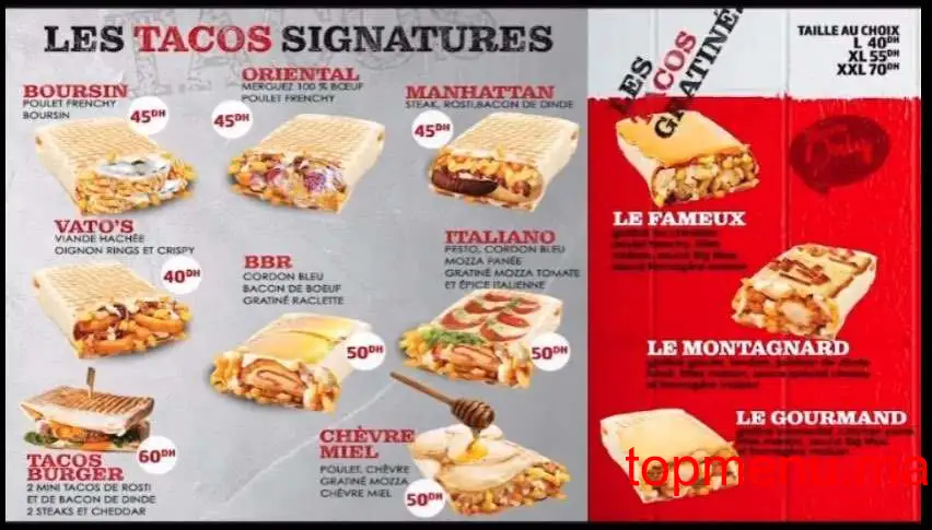 Tacos only Nassim menu page 4