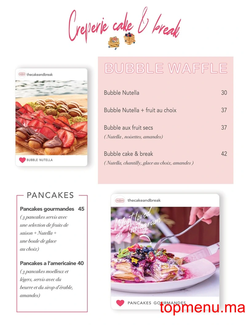 Cake & Break menu page 5