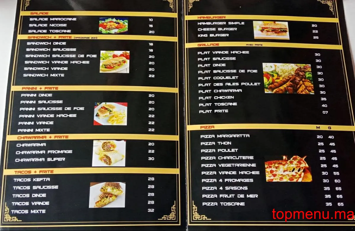 Pizza Toscane menu page 2