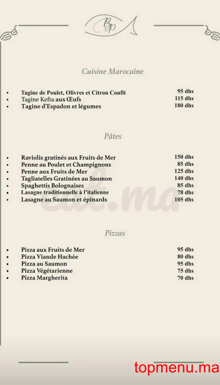 Bistrot du parc menu page 5