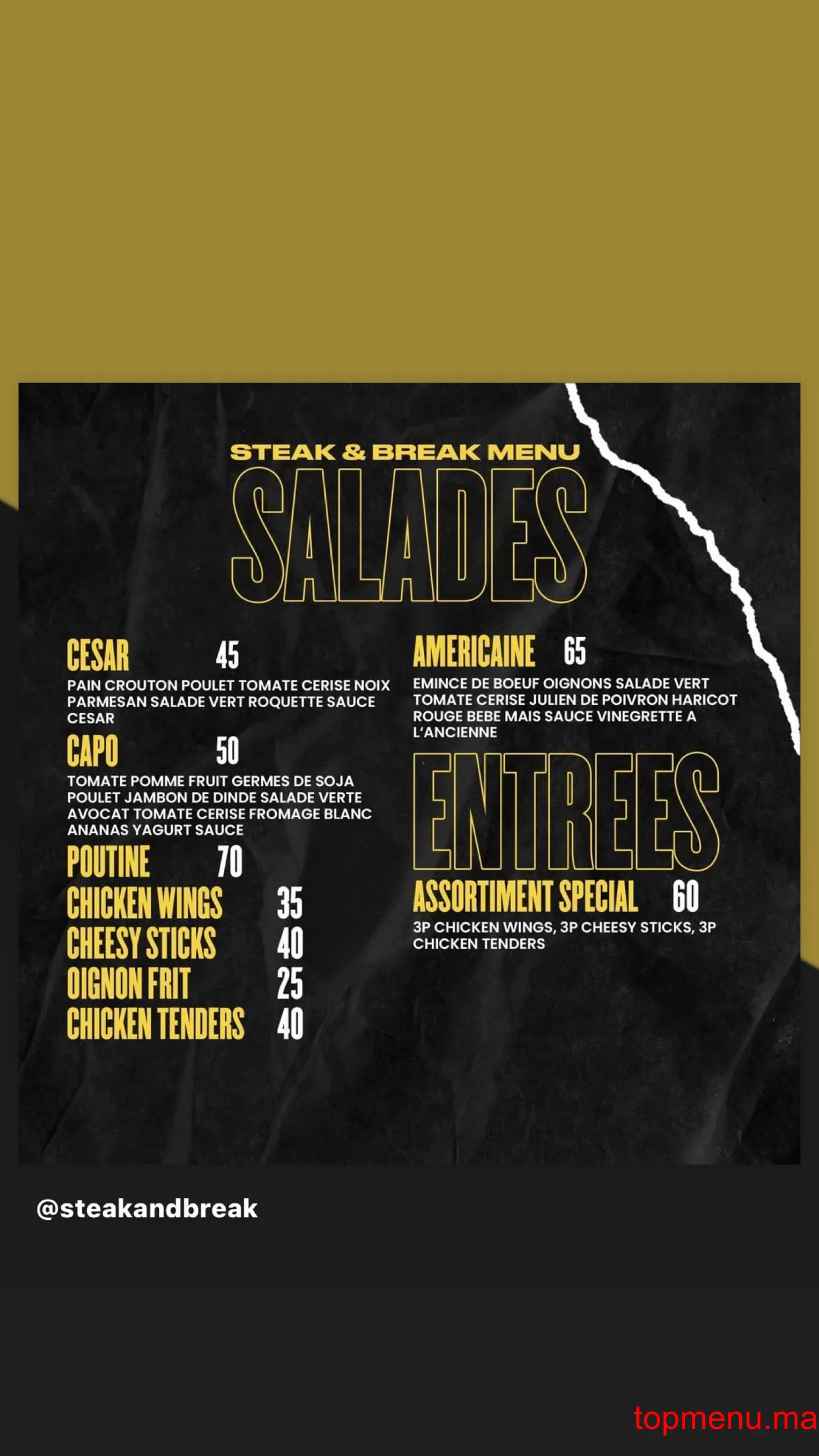 Steak&Break menu page 2